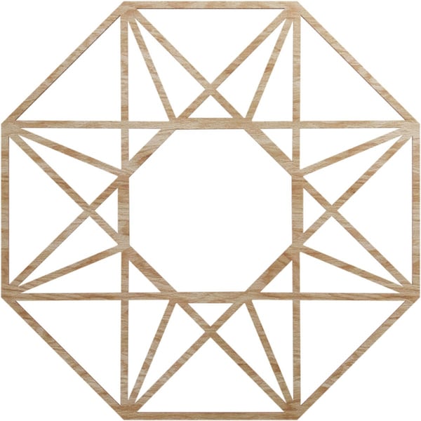 Ekena Millwork Guardian Wood Fretwork Pierced Ceiling Medallion, Red Oak, 28"OD x 10 7/8"ID x 1/4"T CMWP28X28X0250GDRO - main